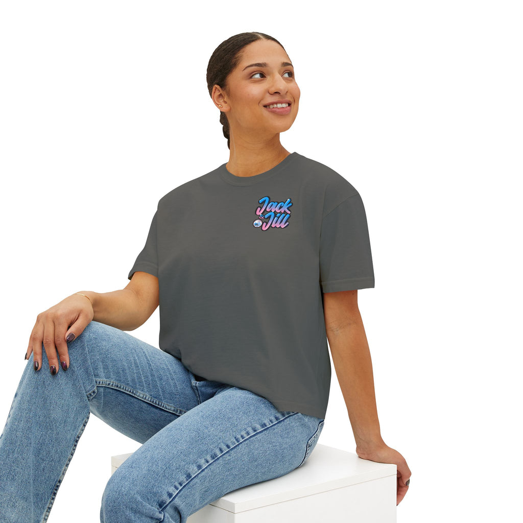 Jack & Jill of America Bubble Retro Crop Tee — Women's Boxy T‑Shirt