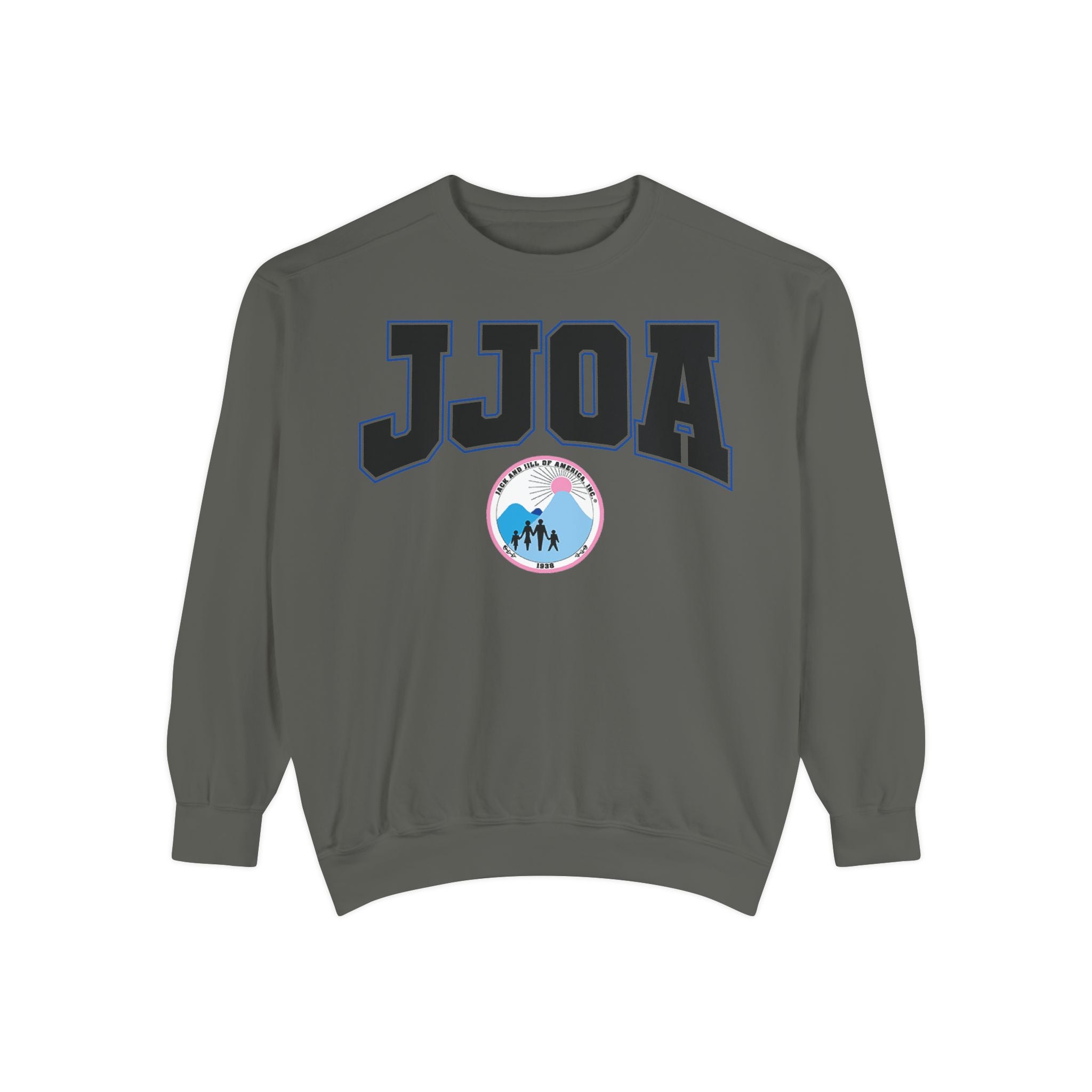 JJOA Vintage Logo Sweatshirt — Pastel Yellow Crewneck with Retro Patch