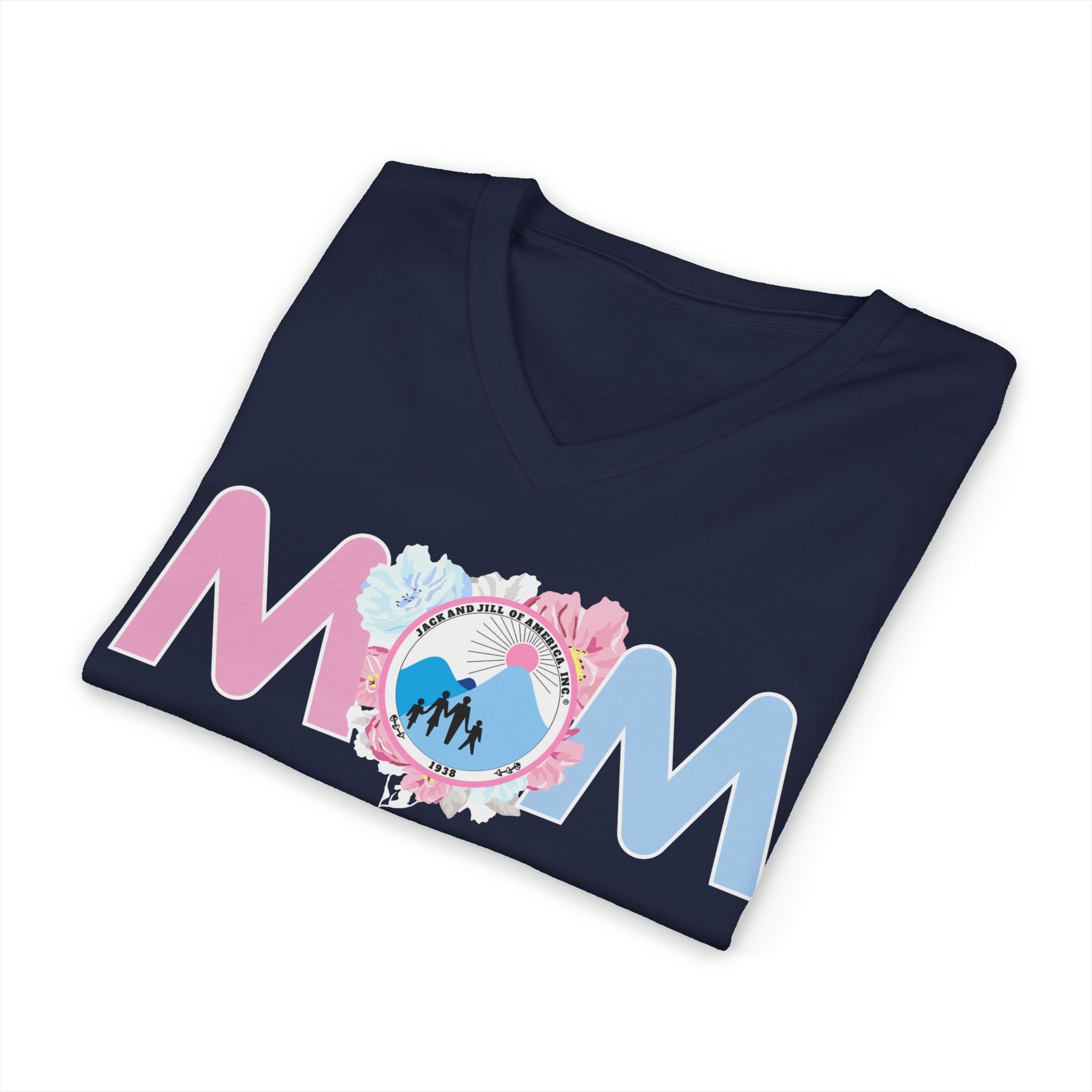 Jack and Jill of America Flowers for Mom V-Neck Tee