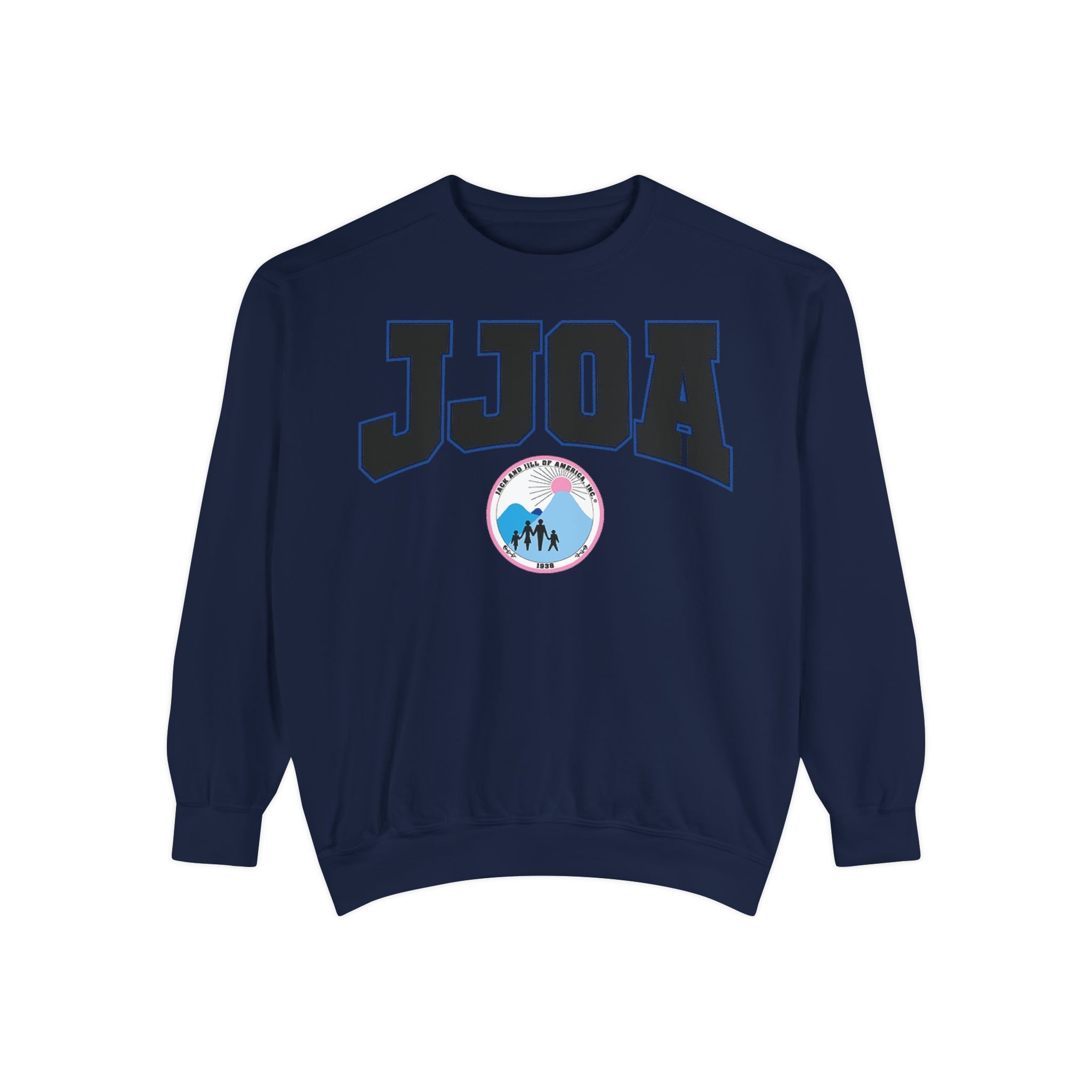 JJOA Vintage Logo Sweatshirt — Pastel Yellow Crewneck with Retro Patch