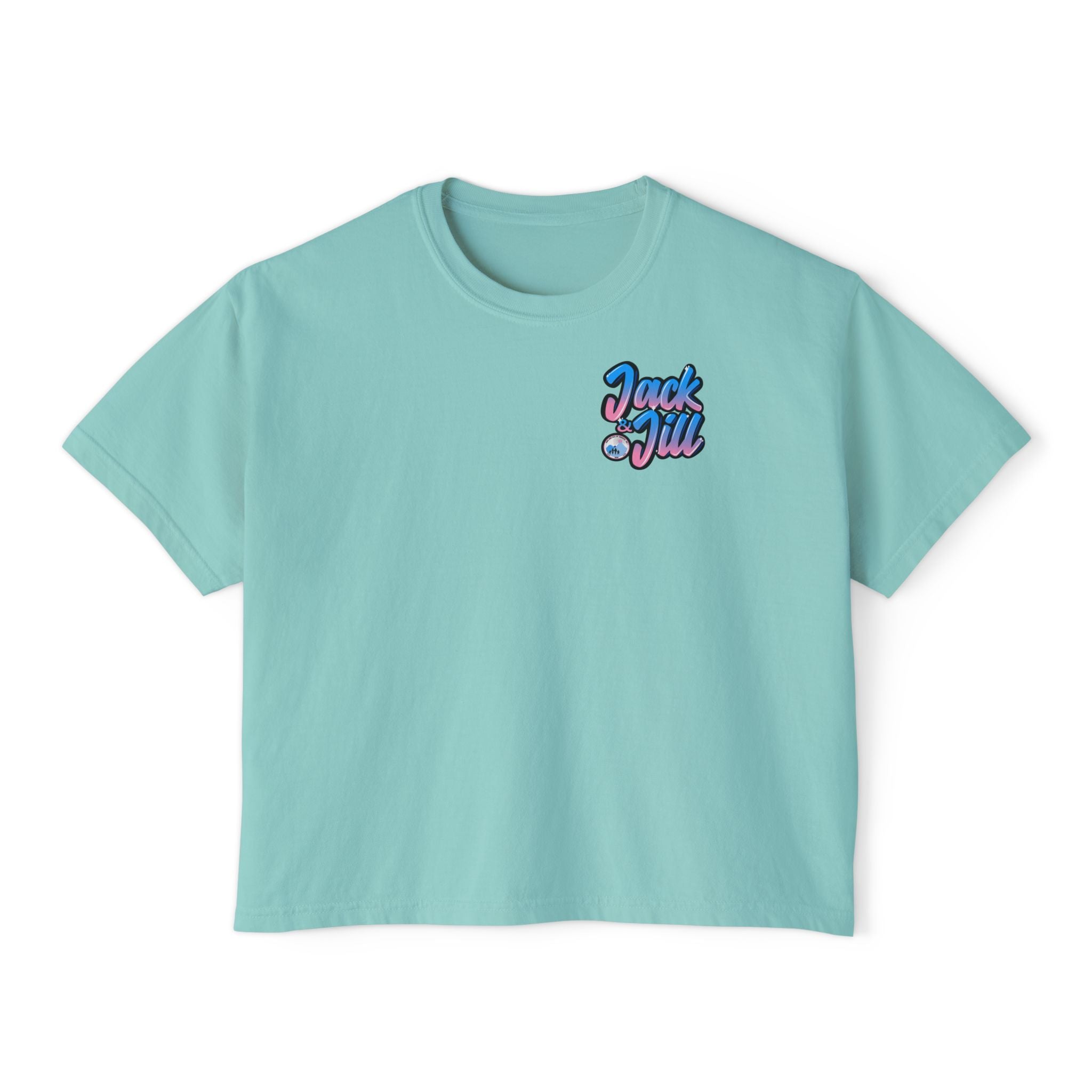 Jack & Jill of America Bubble Retro Crop Tee — Women's Boxy T‑Shirt