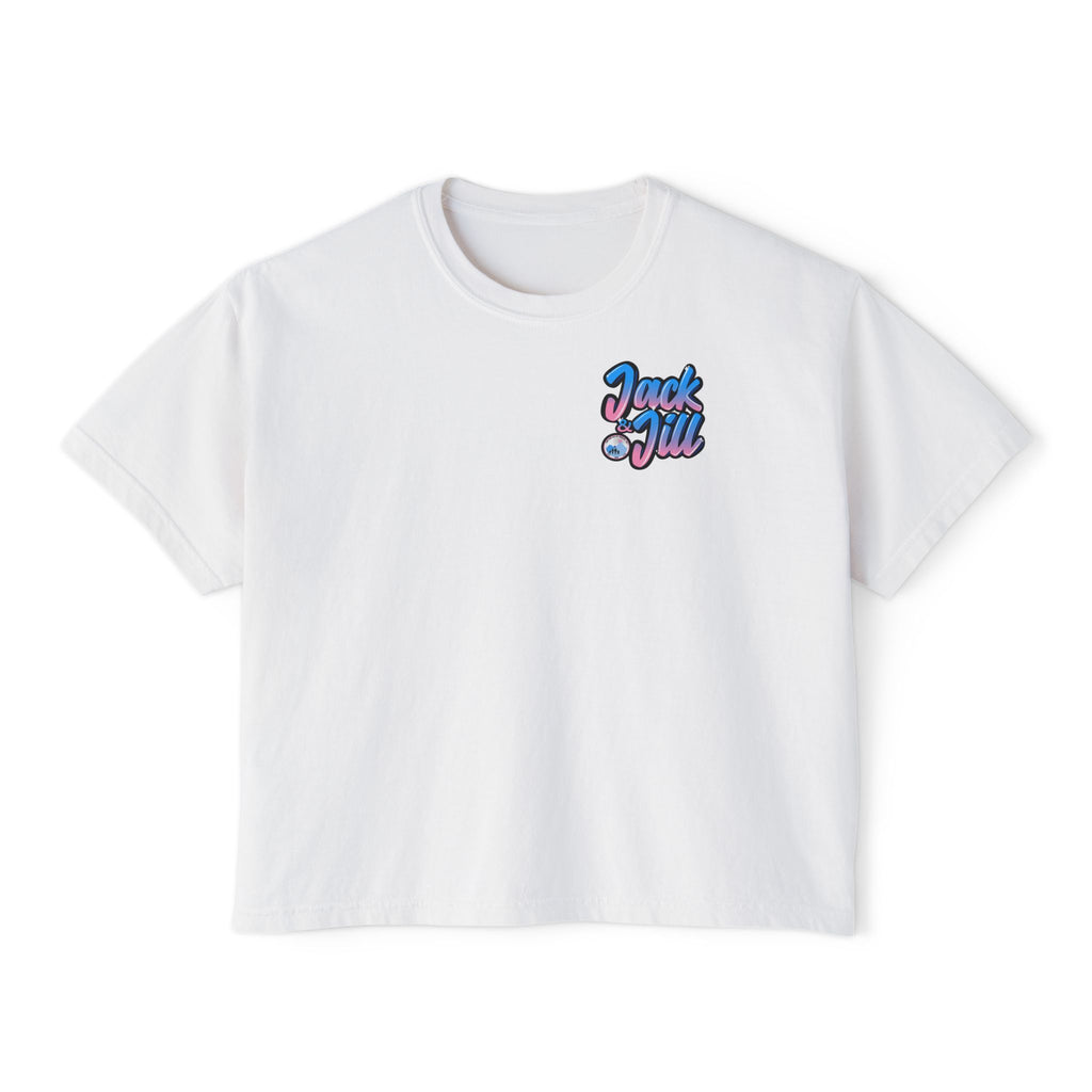 Jack & Jill of America Bubble Retro Crop Tee — Women's Boxy T‑Shirt