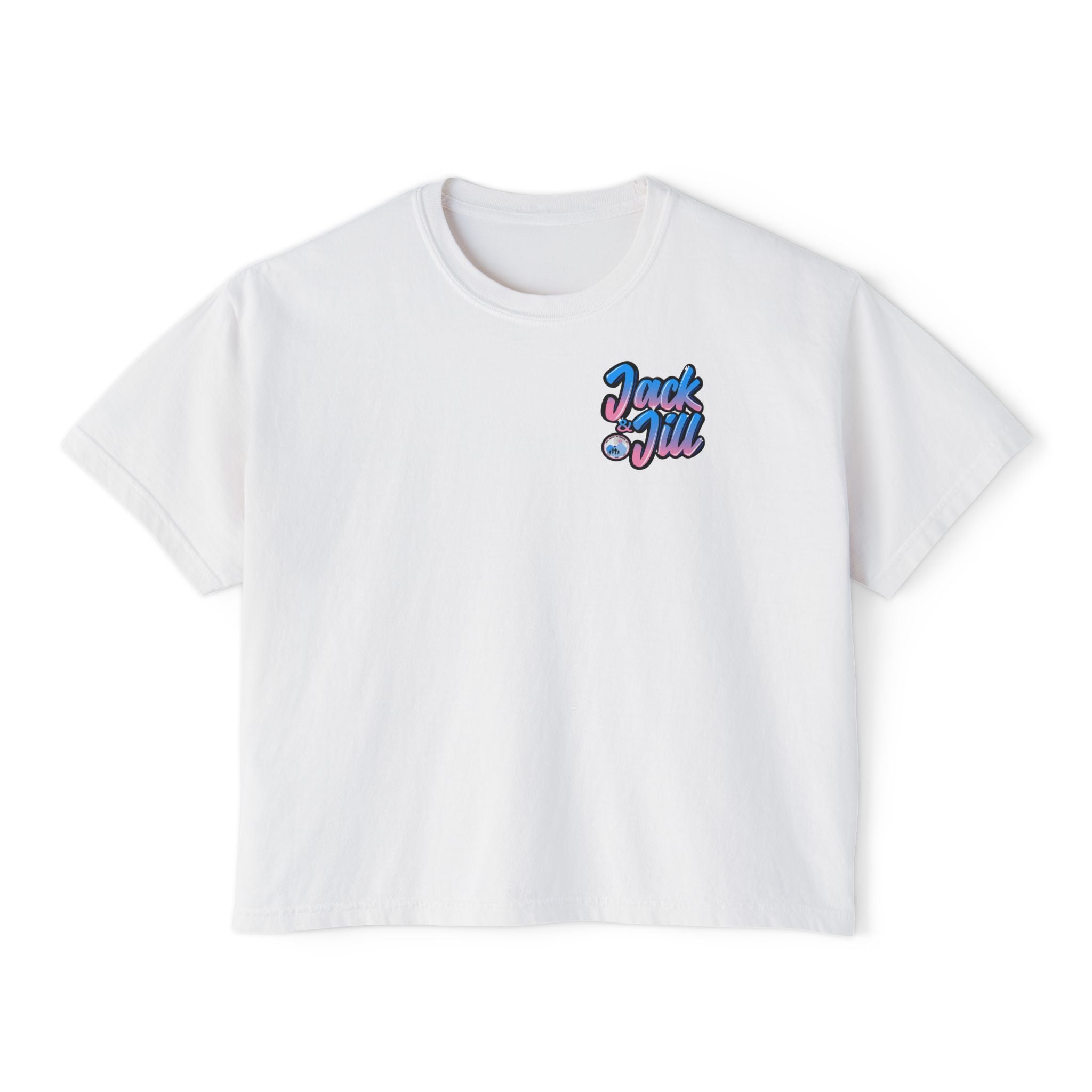 Jack & Jill of America Bubble Retro Crop Tee — Women's Boxy T‑Shirt
