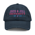 Jack & Jill of America University Distressed Embroidered Dad Hat — Vintage College Cap