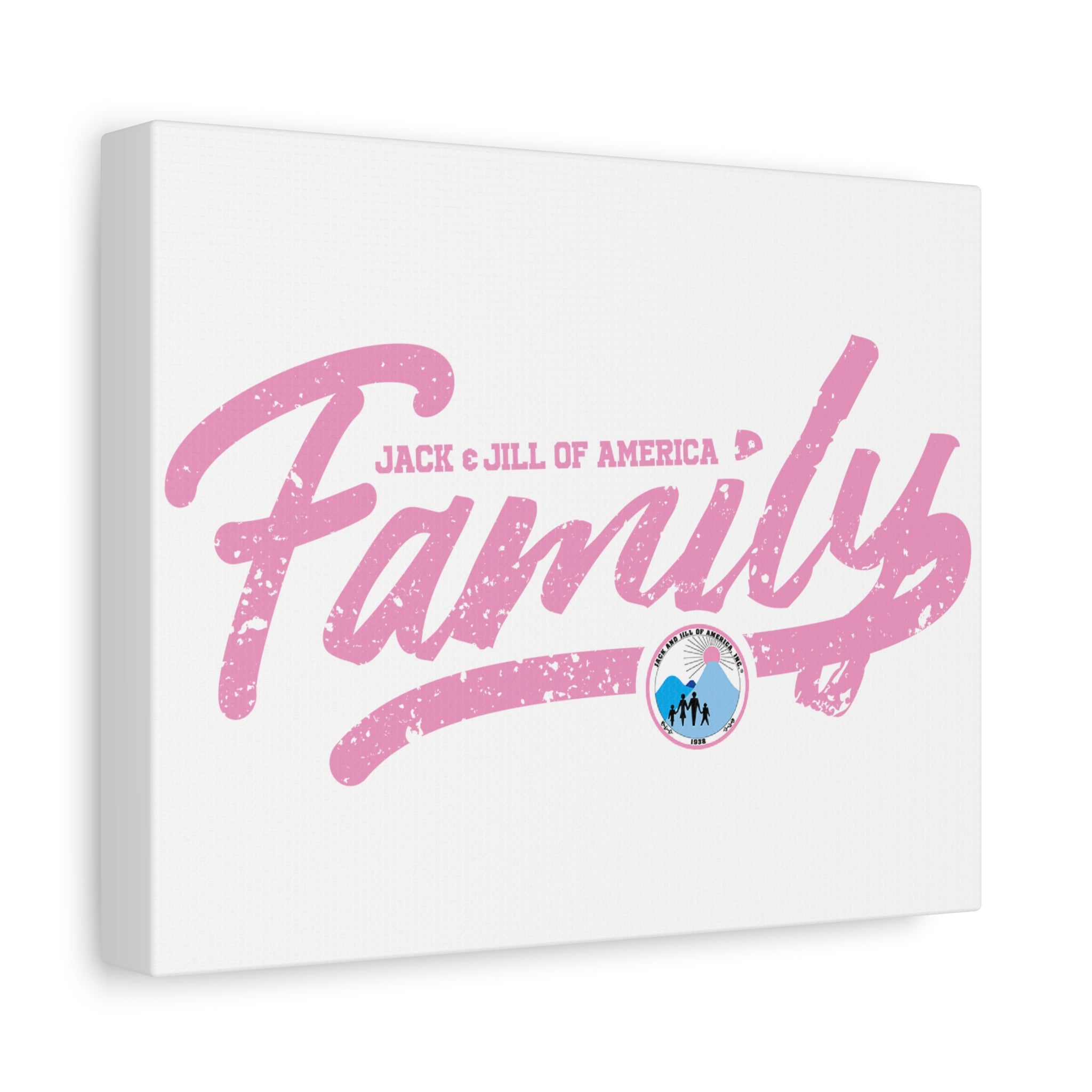 jack and Jill of America Family Script Matte Canvas Wall Art