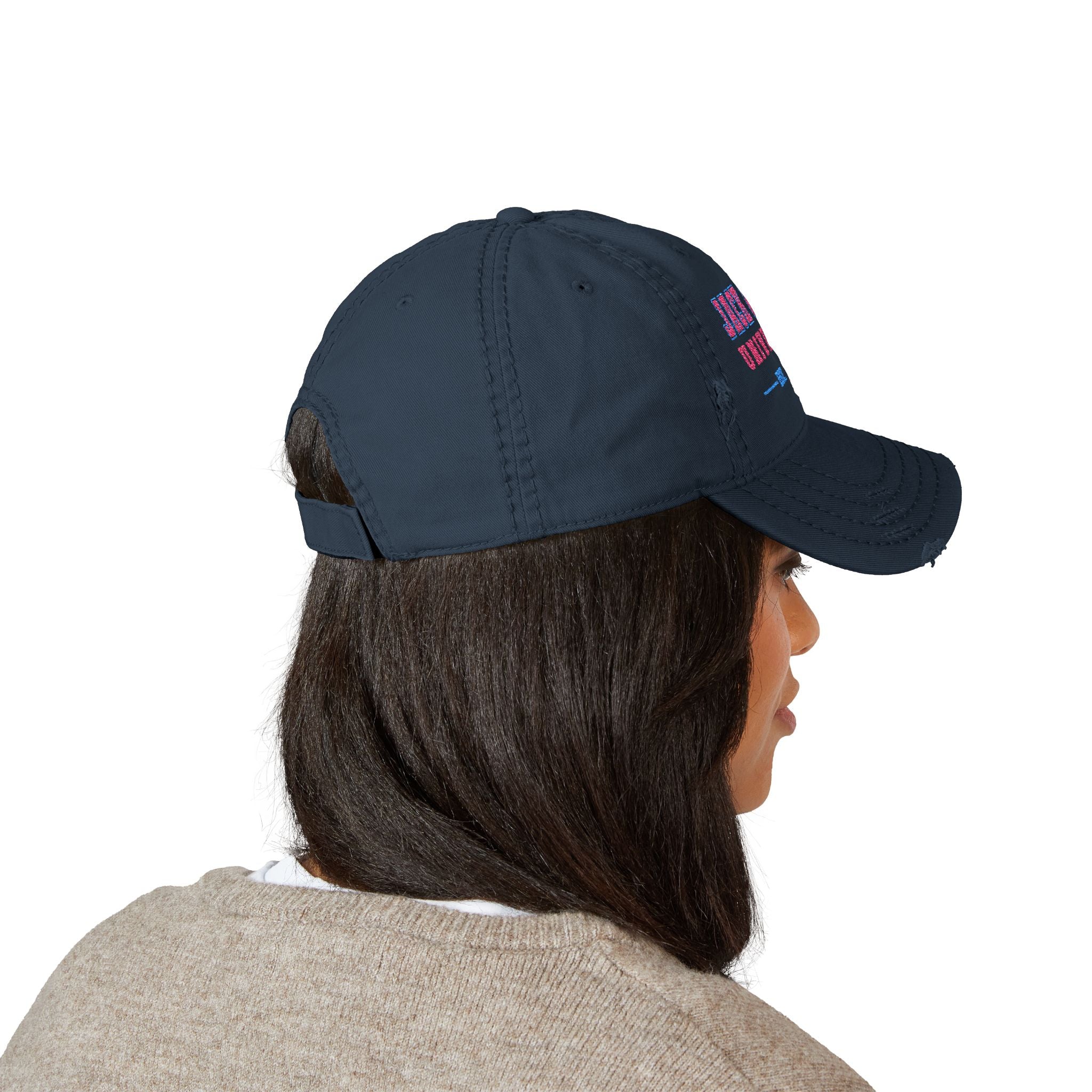 Jack & Jill of America University Distressed Embroidered Dad Hat — Vintage College Cap