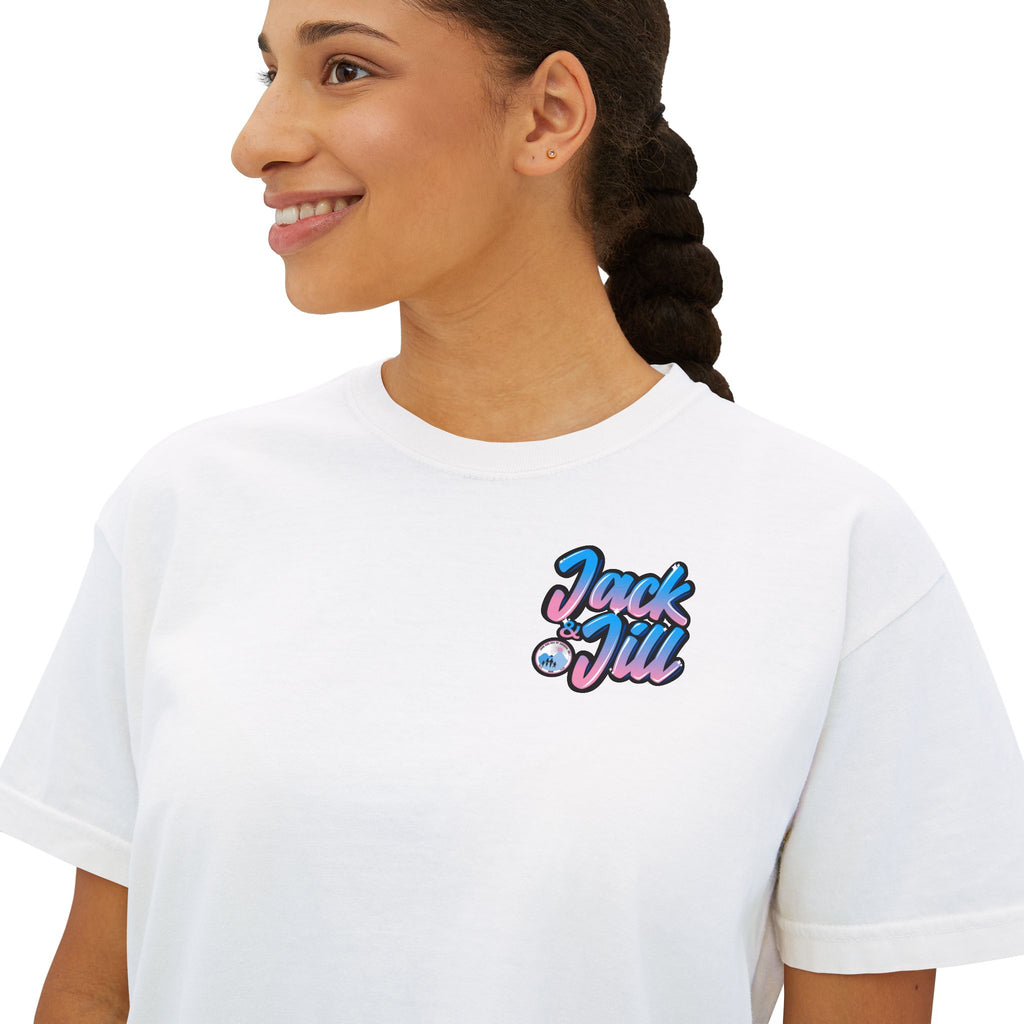 Jack & Jill of America Bubble Retro Crop Tee — Women's Boxy T‑Shirt