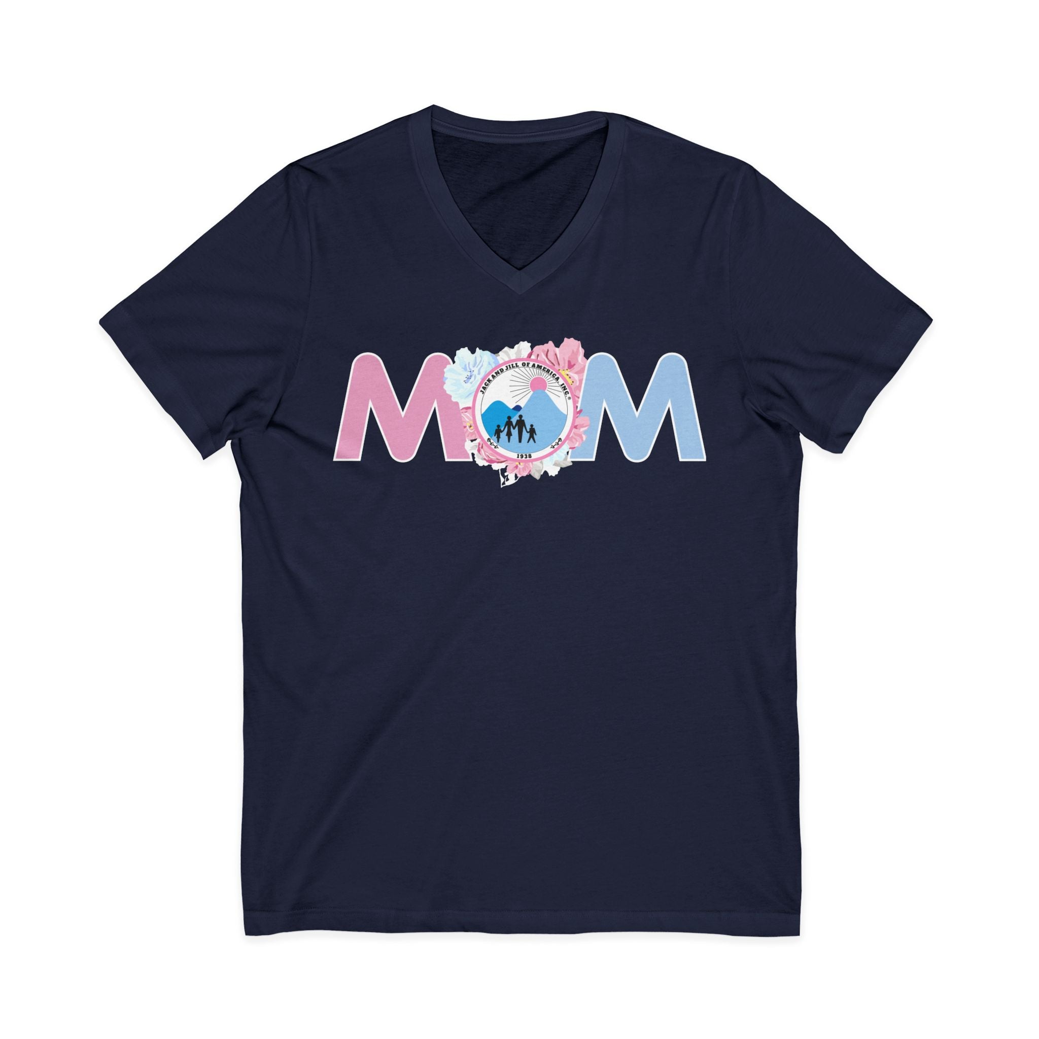 Jack and Jill of America Flowers for Mom V-Neck Tee