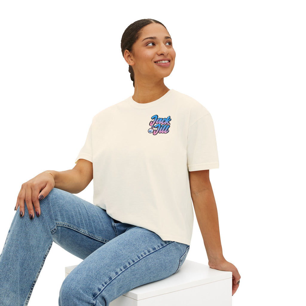 Jack & Jill of America Bubble Retro Crop Tee — Women's Boxy T‑Shirt