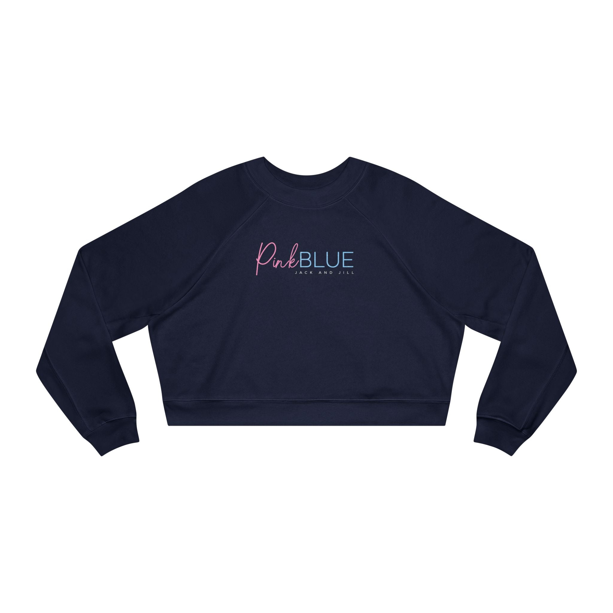 Jack and Jill of America Pink & Blue Cropped Fleece Pullover