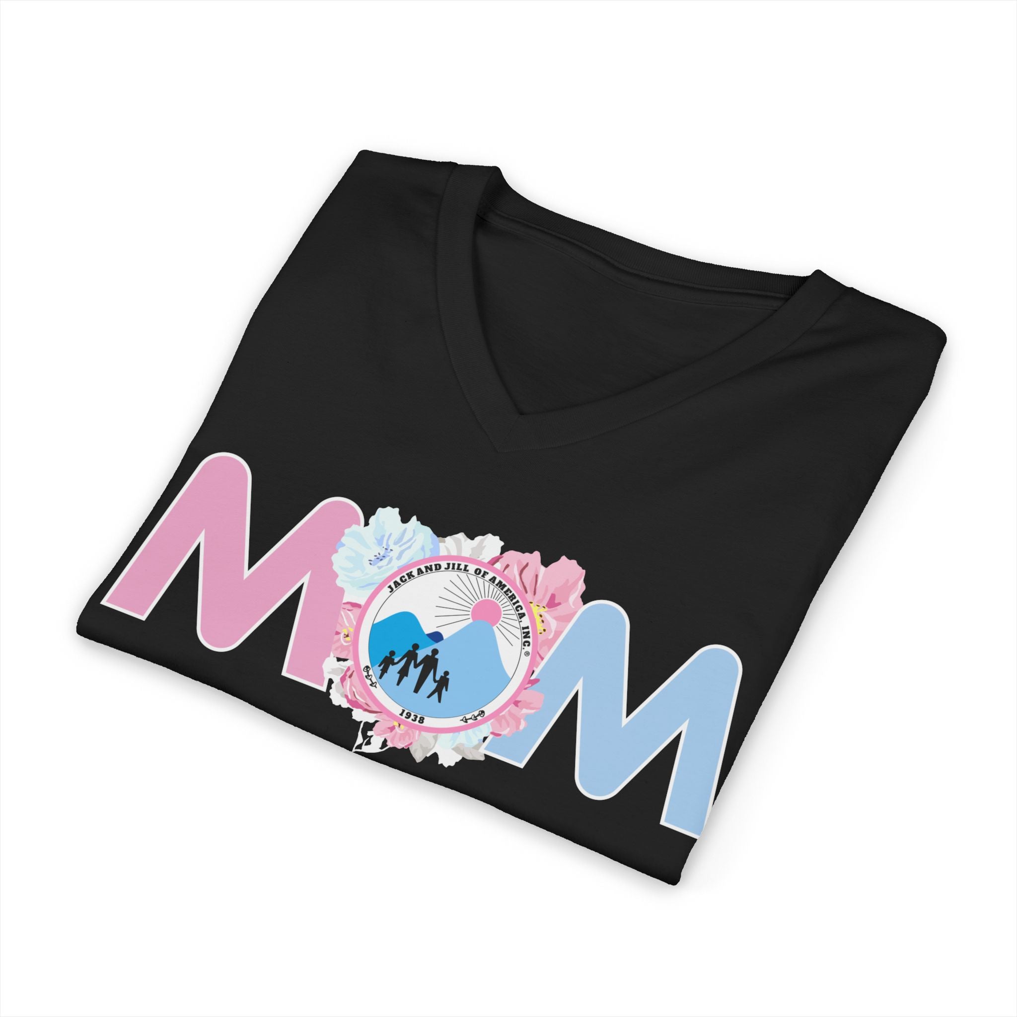 Jack and Jill of America Flowers for Mom V-Neck Tee