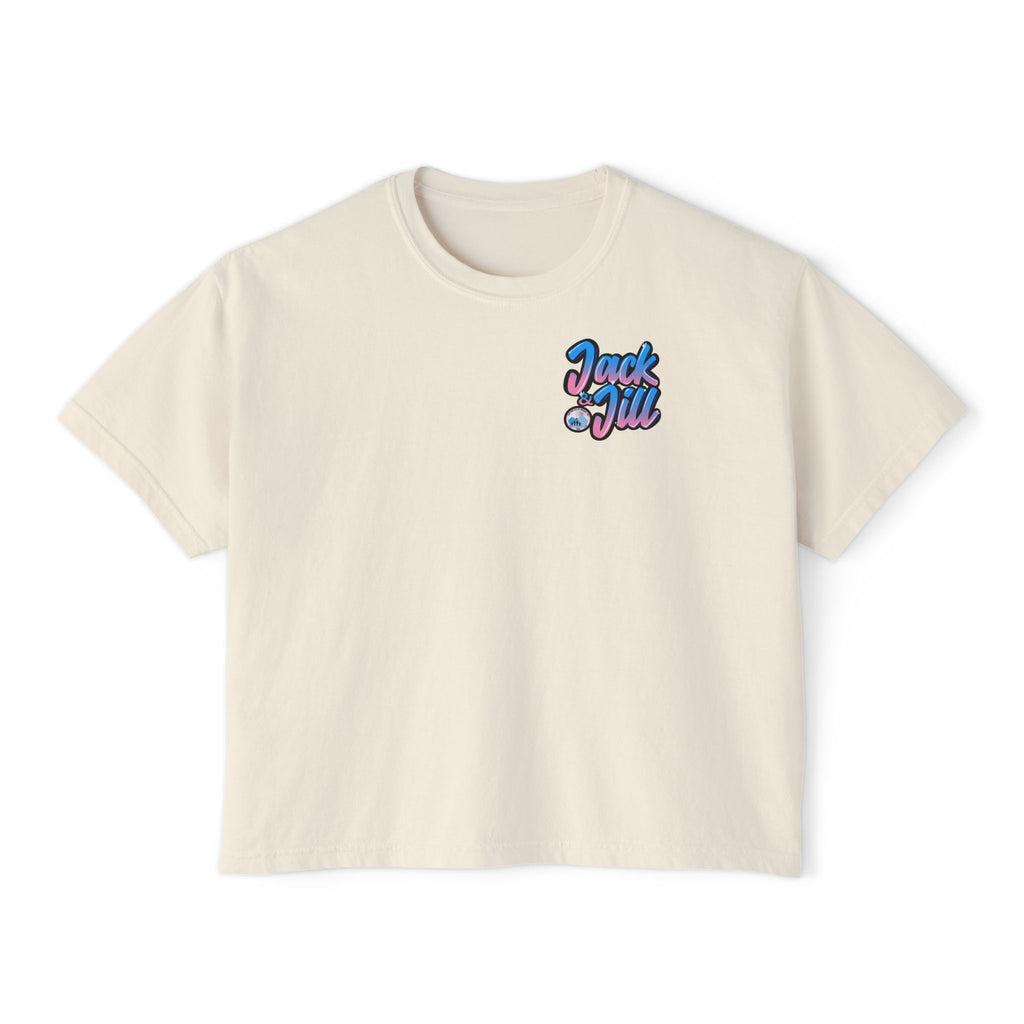 Jack & Jill of America Bubble Retro Crop Tee — Women's Boxy T‑Shirt